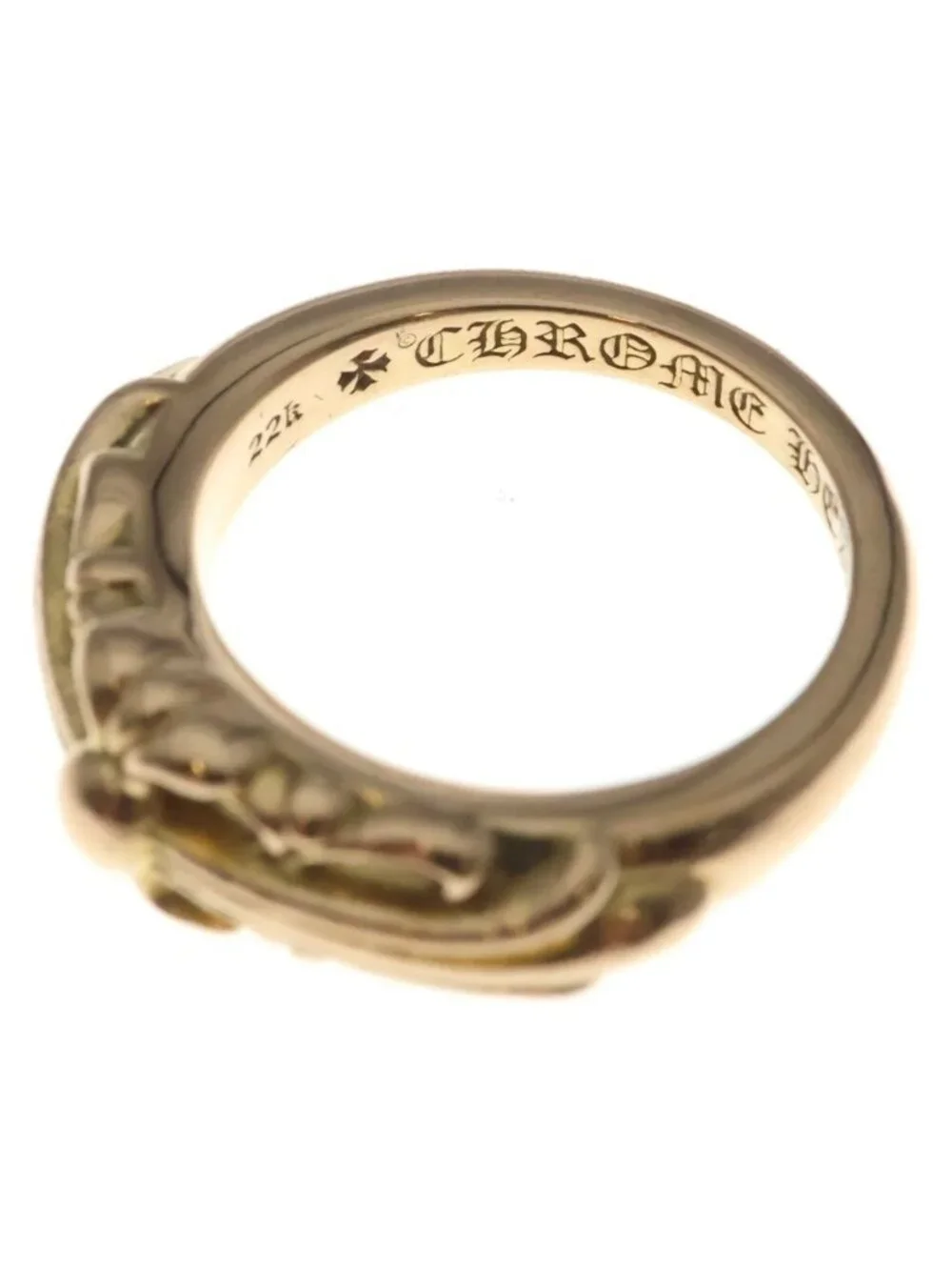 Chrome Hearts 22K Babyclsc Baby Classic Floral Cross Gold Ring